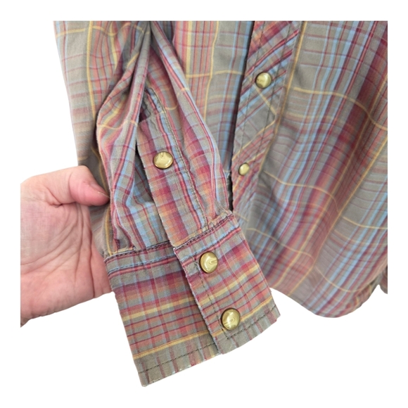 Wrangler Retro Stylish Multicolor Plaid Button-Down Shirt Size Med - Picture 4 of 9